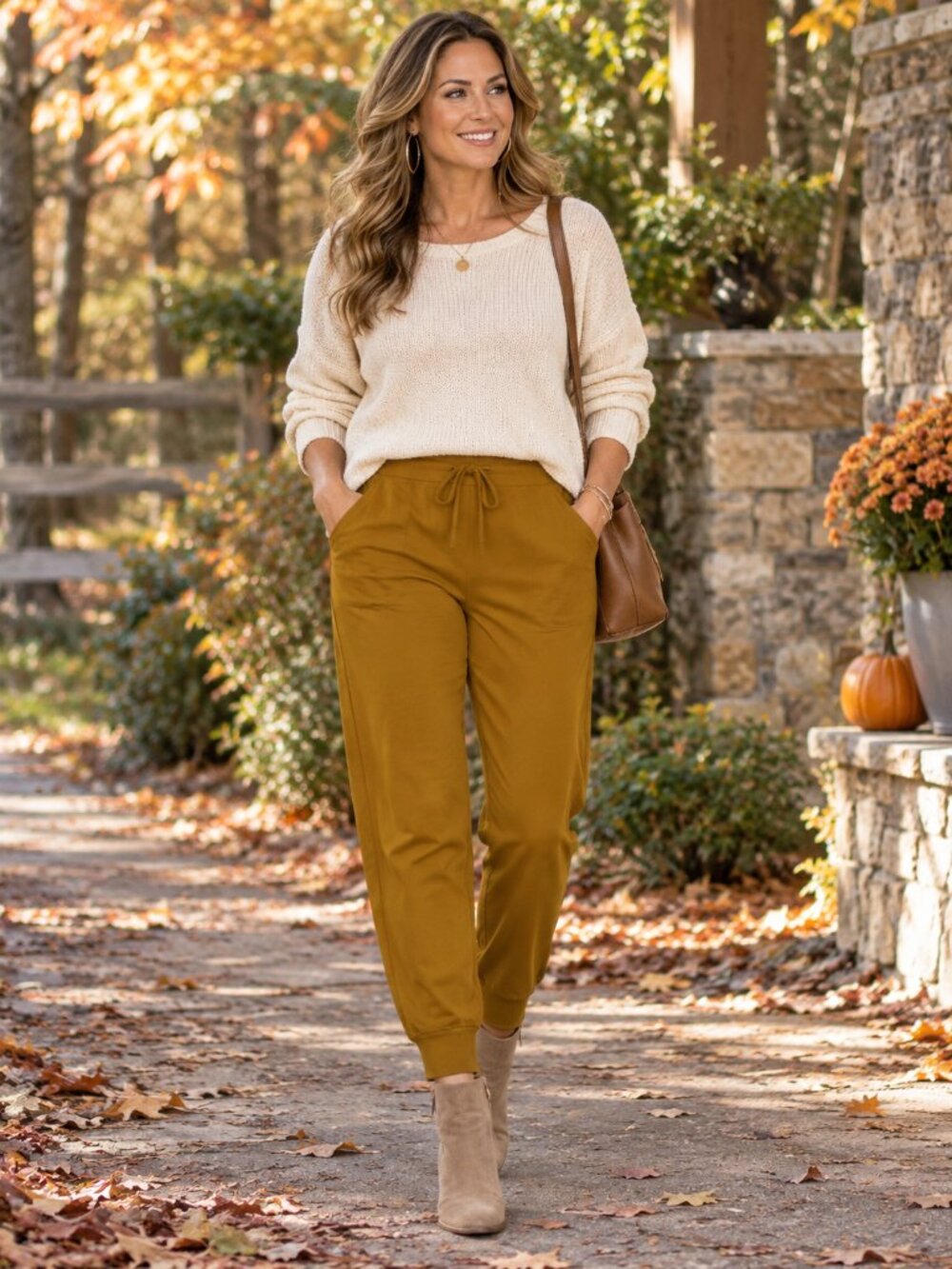 JOCKEY Honey Gold Jogger Style Pant w/Pockets Elastic Drawstring Waist NWOT XL